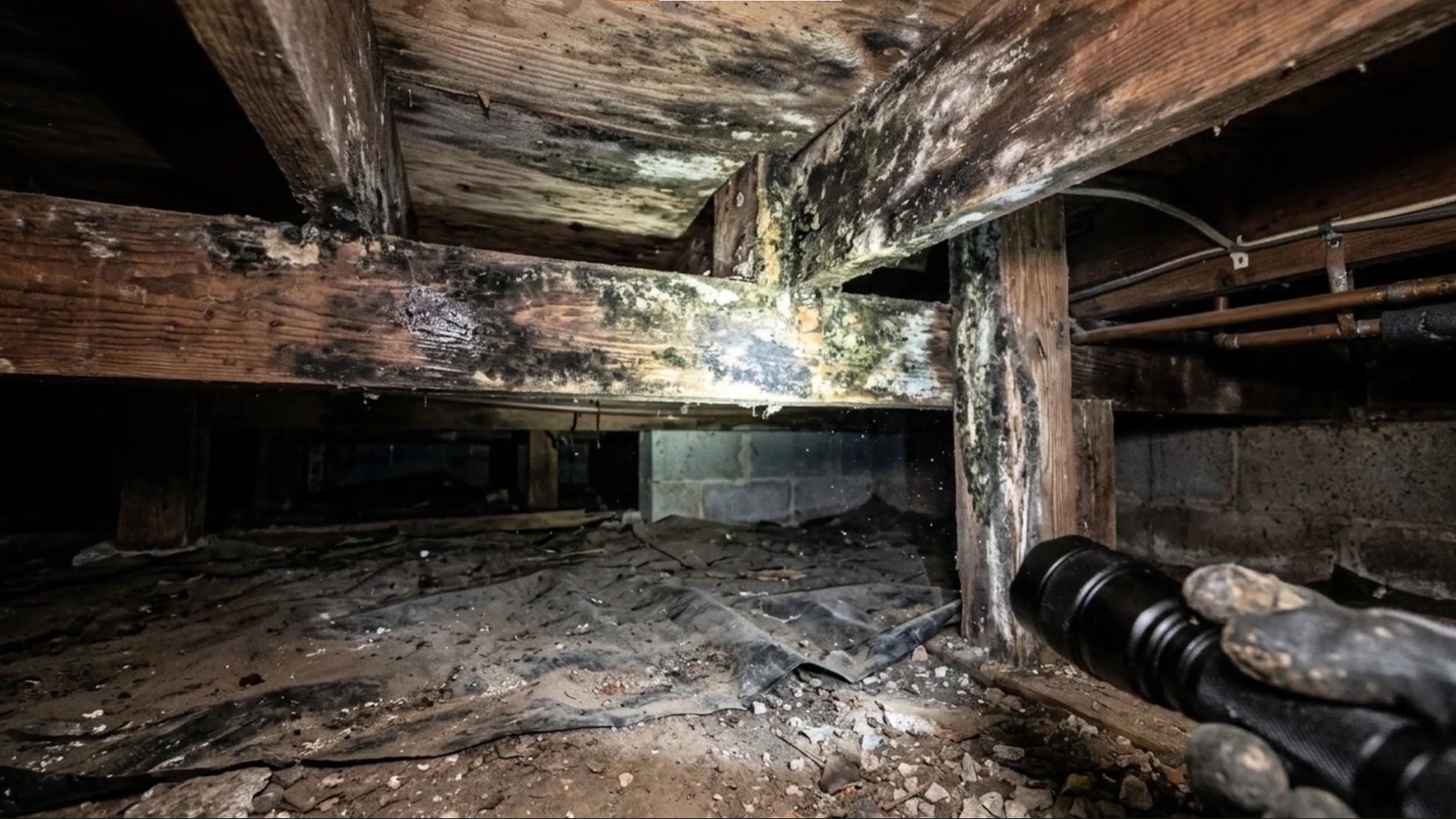 Water damage in crawl space foundation Hiram GA